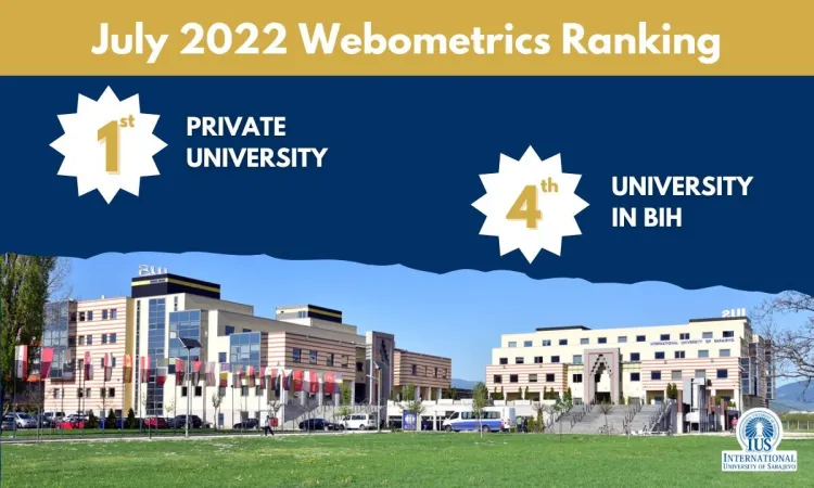 July 2023 Webometrics Ranking: IUS Maintains its Top Position as Best Private University in BiH